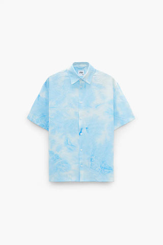 Zara Seersucker Print Shirt