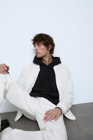 ZR Premium White Contrast Bomber