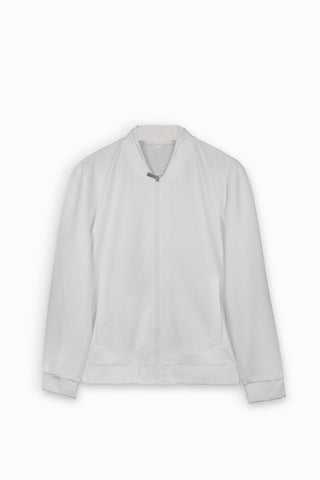 ZR Premium White Contrast Bomber