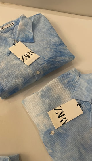 Zara Seersucker Print Shirt