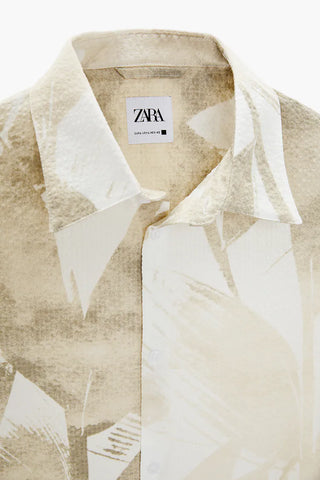 Zara Seersucker Print Shirt