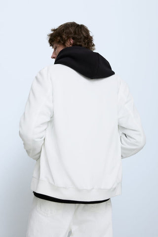ZR Premium White Contrast Bomber