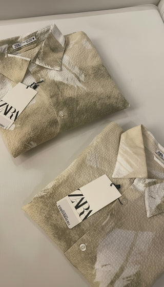 Zara Seersucker Print Shirt