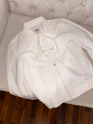 ZR Premium White Contrast Bomber