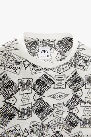 Zara Seersucker Print Shirt